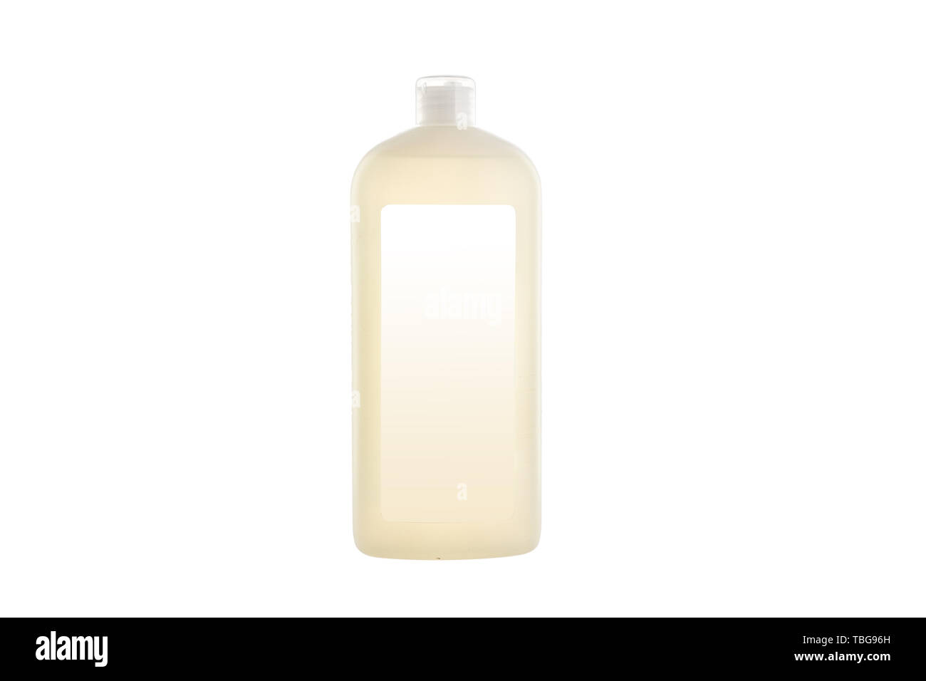 Per la pulizia della casa prodotto. Bottiglia in plastica con lavastoviglie sapone liquido isolato su sfondo bianco Foto Stock
