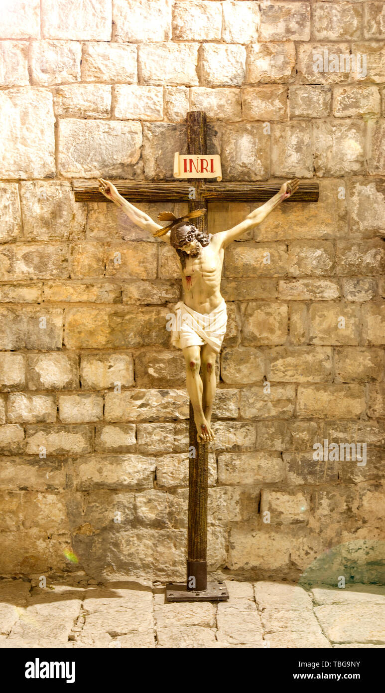 Gesù Cristo statua. Gesù di Nazaret è un primo secolo predicatore ebraico e leader religiosi, figura centrale del cristianesimo. Foto Stock