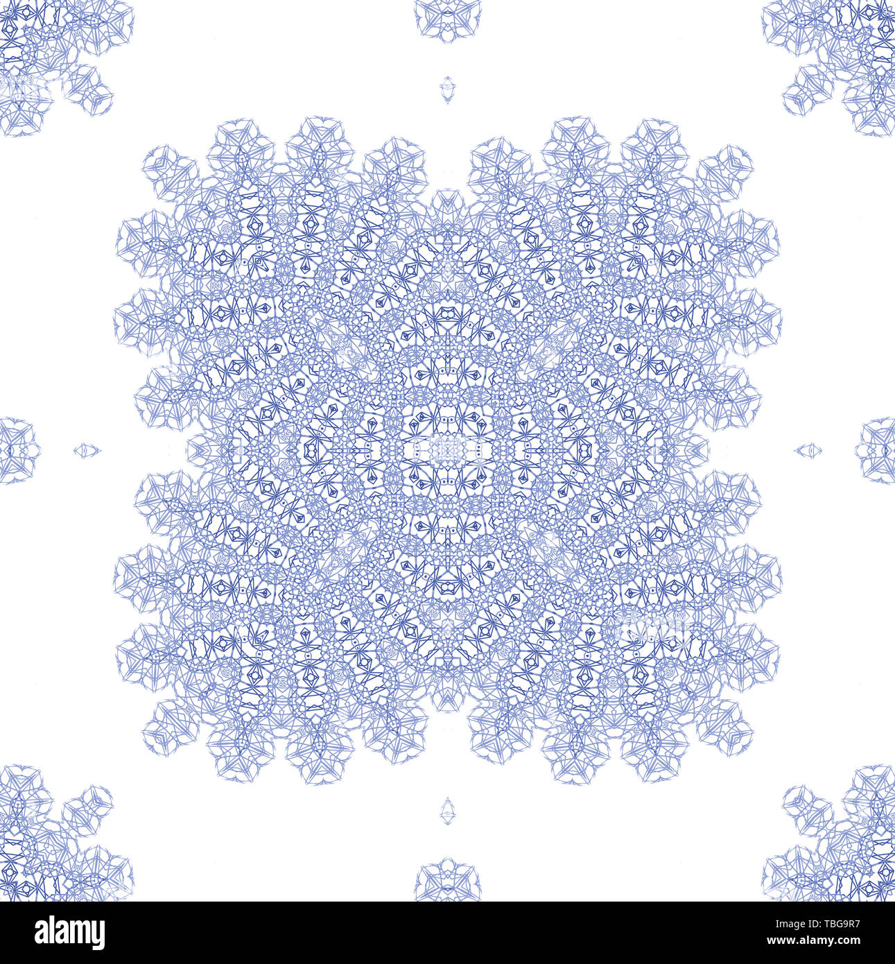 Sfondo bianco con fiocco di neve astratto Foto Stock