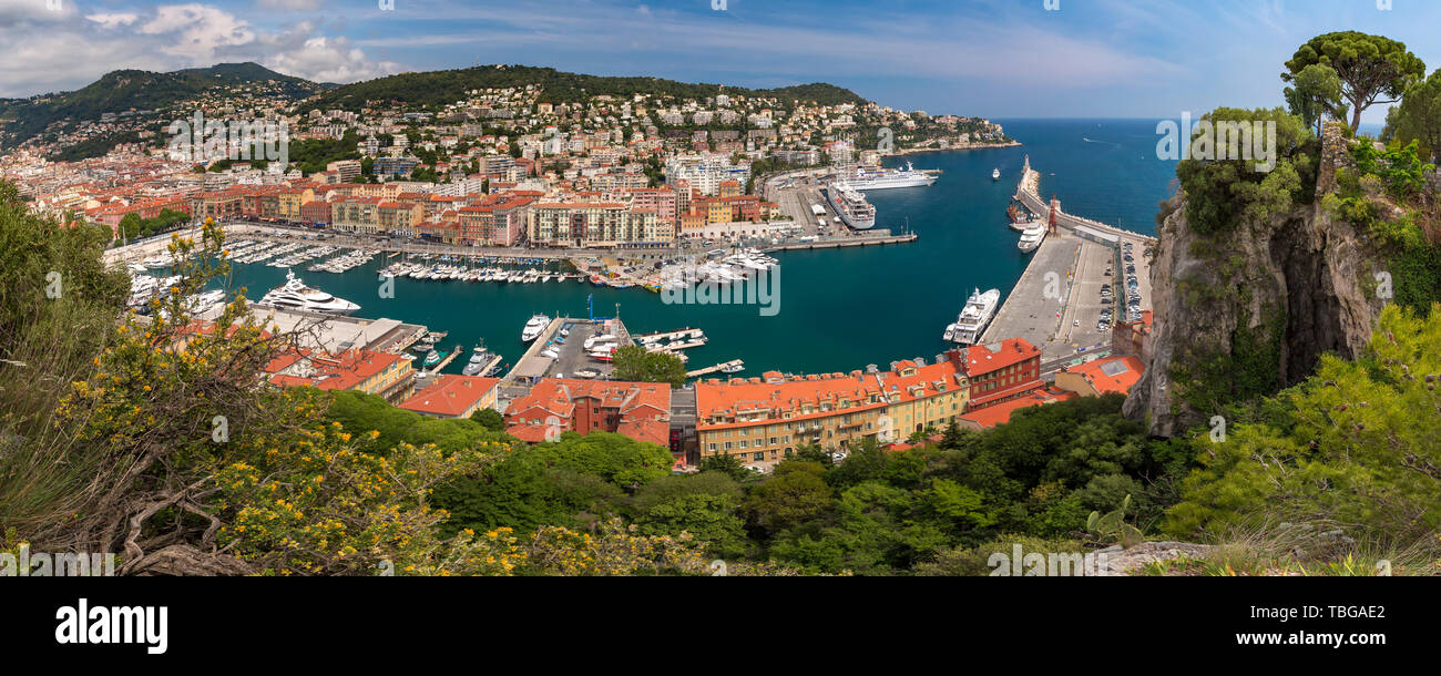 Il vecchio porto di Nizza, Francia Foto Stock