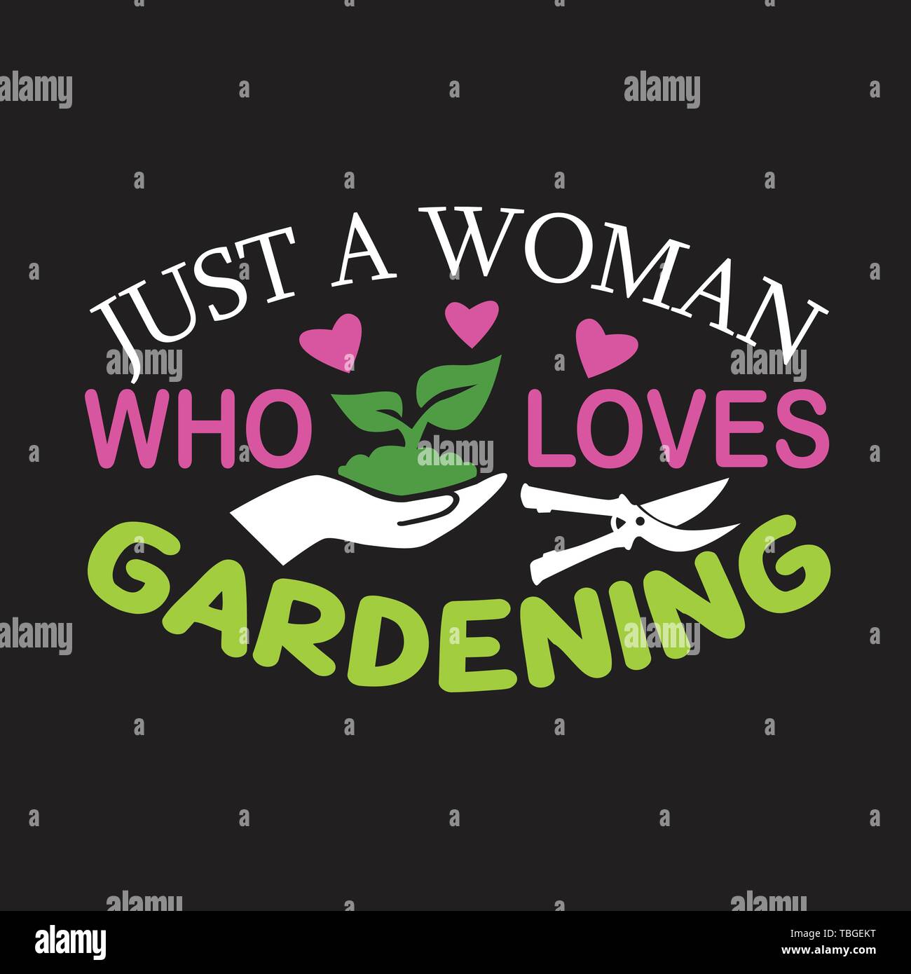 Preventivo di giardinaggio. Solo una donna che ama il giardinaggio Illustrazione Vettoriale