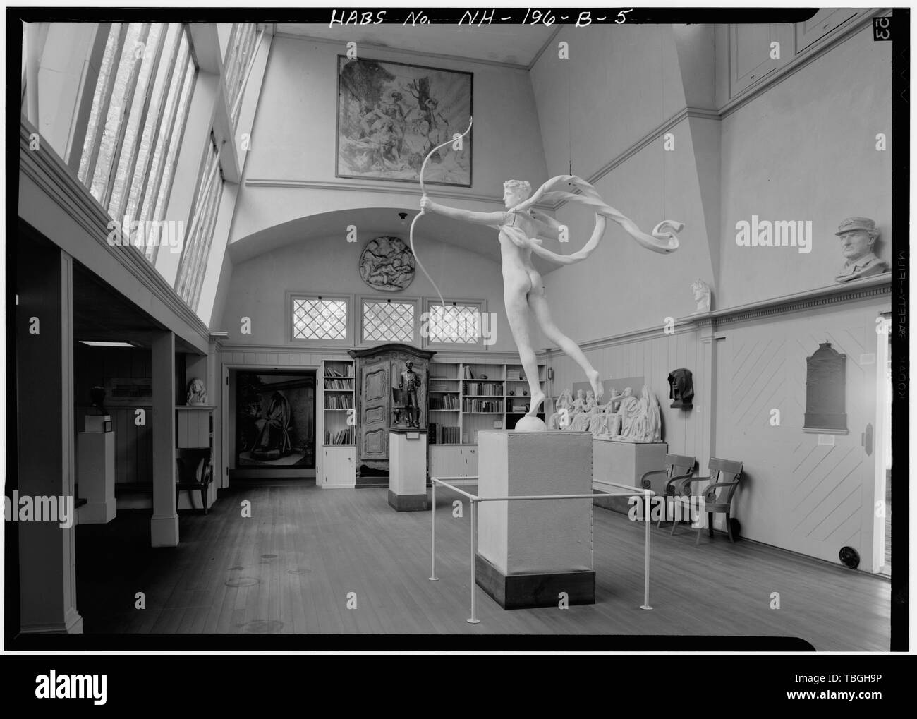 Sala principale, guardando verso sud-ovest Augusto SaintGaudens National Historic Site, piccolo studio, Saint Gaudens Road, Stato Off Route 12A, Cornish City, Sullivan County, NH Foto Stock