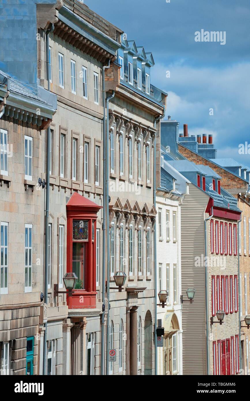 Gli edifici di vecchia costruzione nella città di Québec Foto Stock