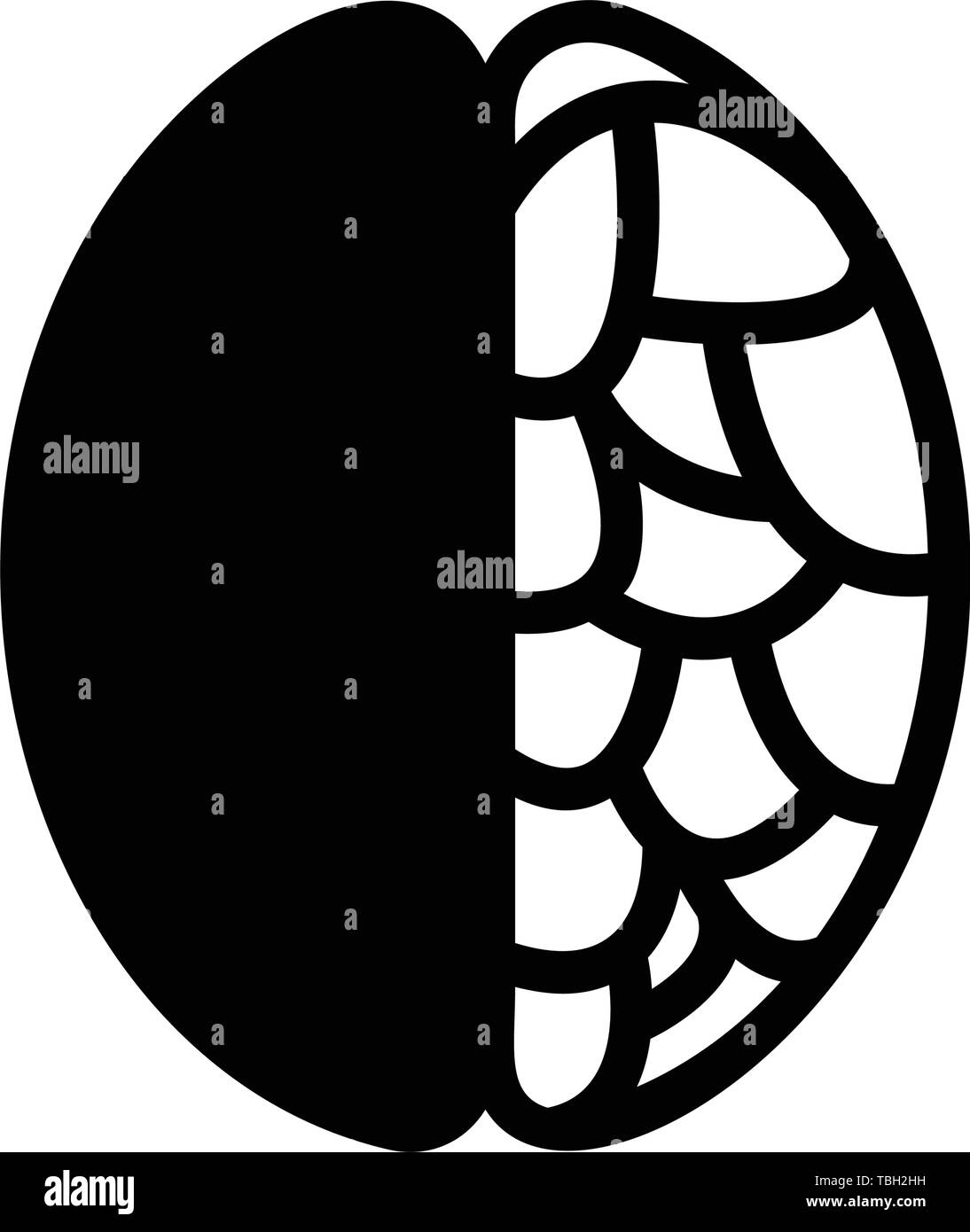 Icona del cervello vettore - segno di intelligenza Illustrazione Vettoriale