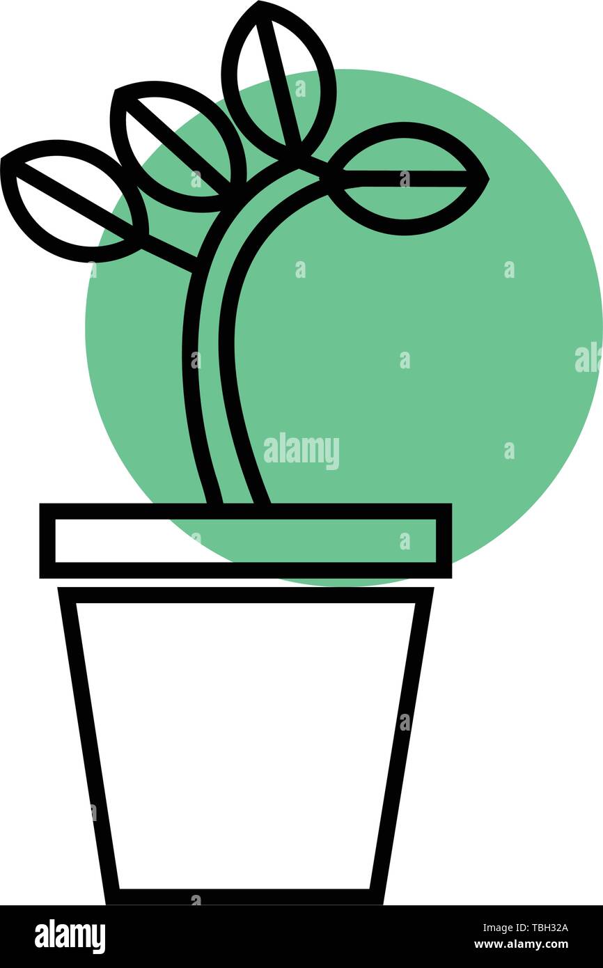 Pianta in vaso vettore icona Illustrazione Vettoriale