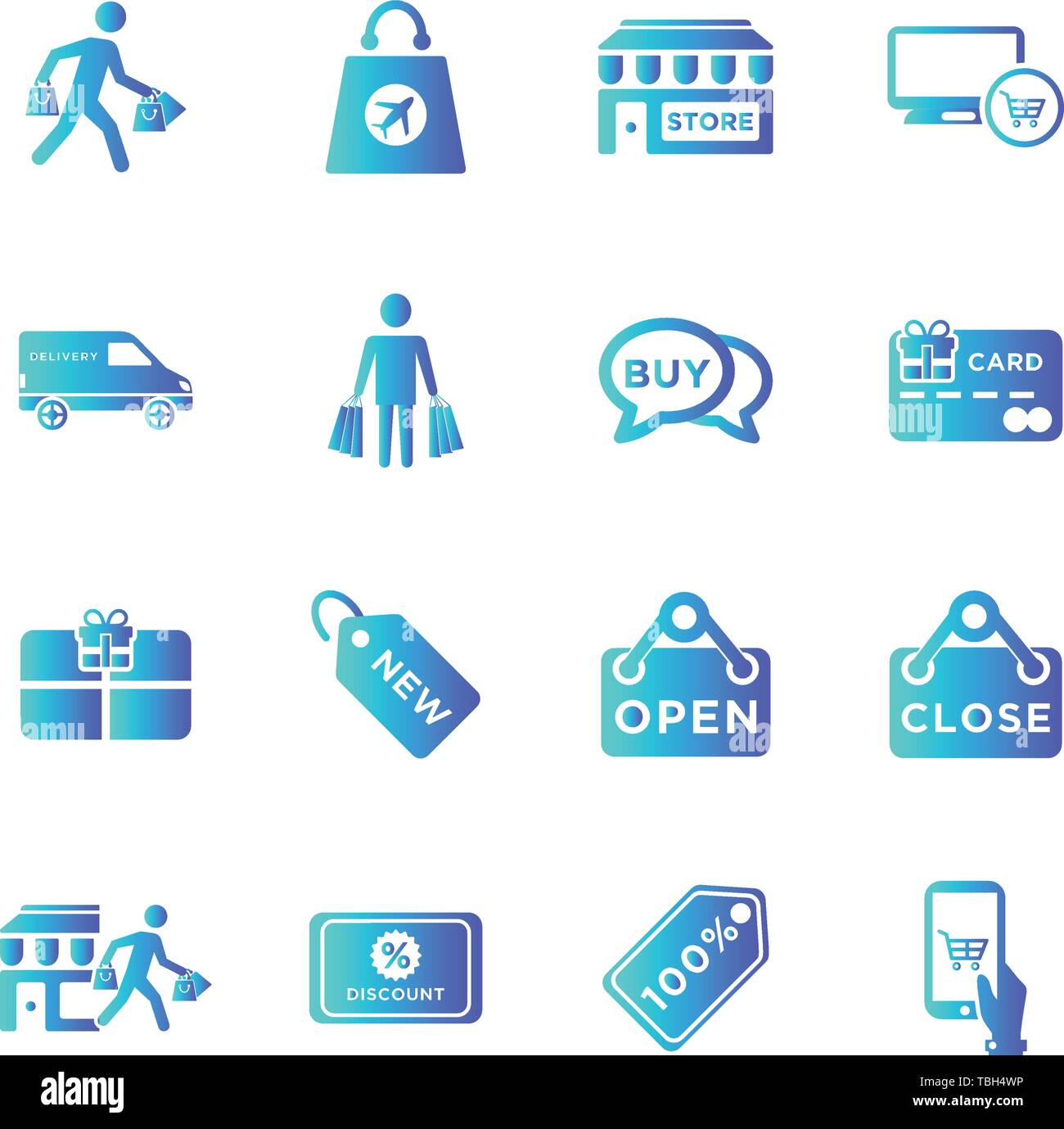 Shopping set di icone - Shopping e l'e-commerce icone - vettore Illustrazione Vettoriale