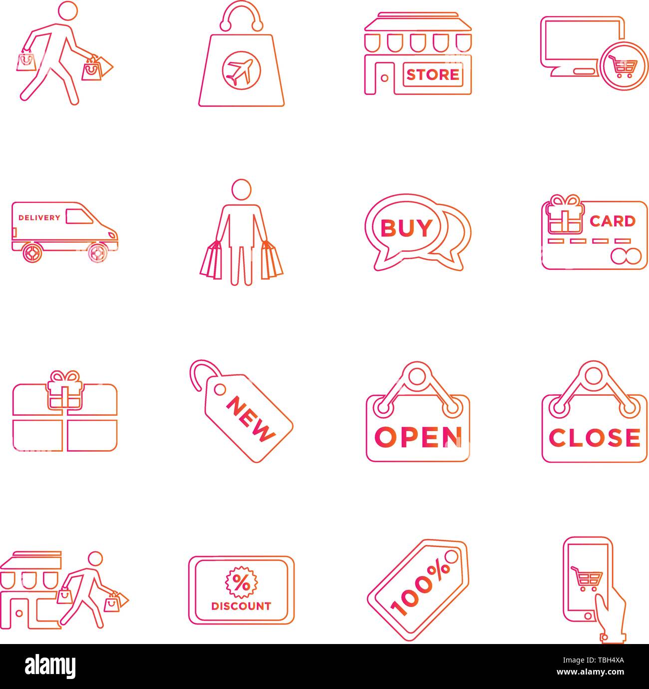 Shopping set di icone - Shopping e l'e-commerce icone - vettore Illustrazione Vettoriale