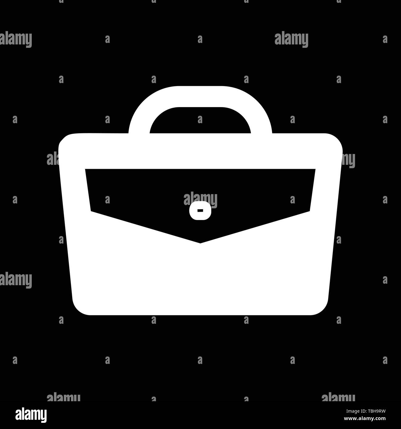 Business Briefcase glifo icona Vettore - su uno sfondo nero Illustrazione Vettoriale