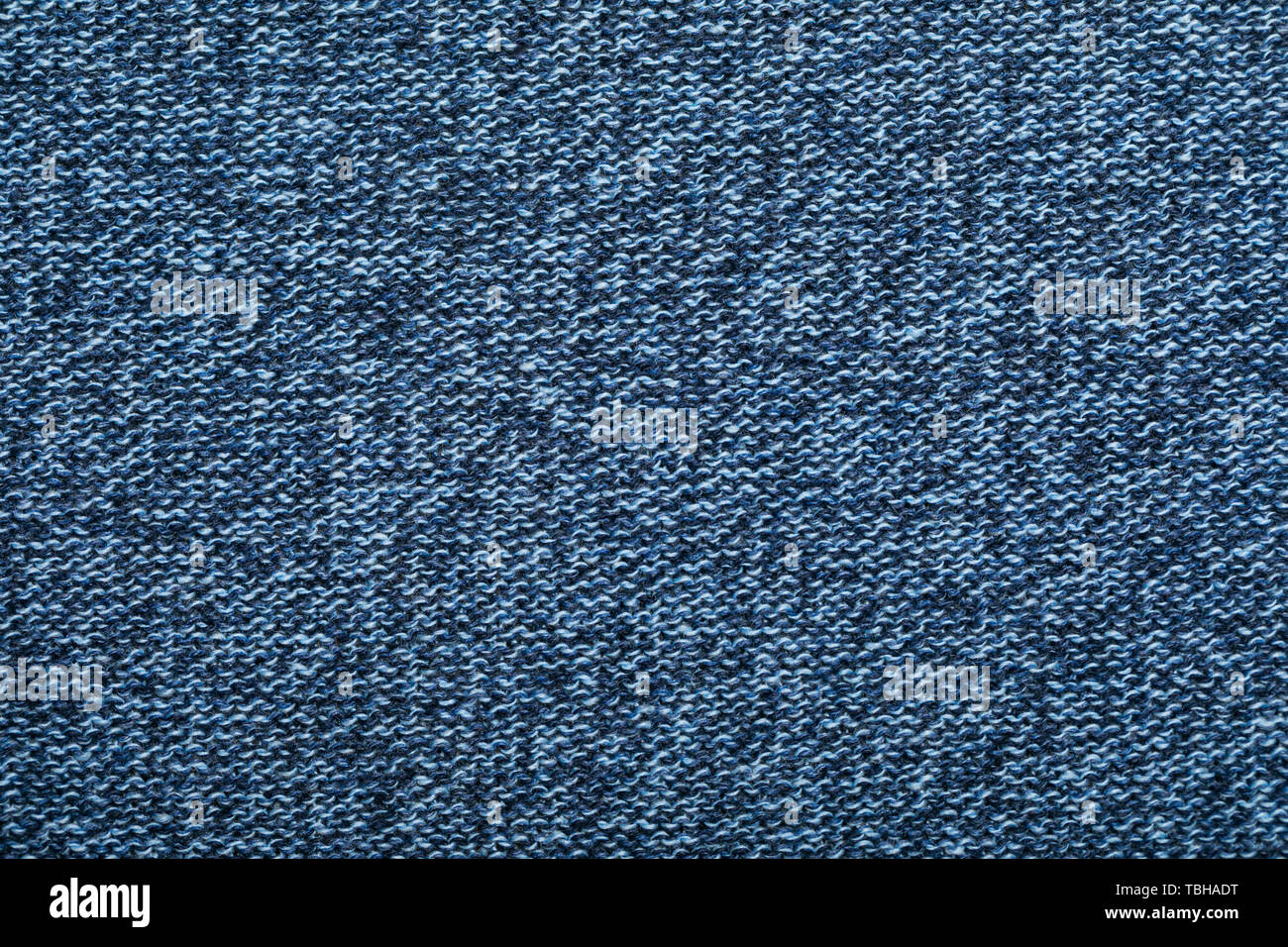 Blu scuro melange tessuto a maglia realizzato di erica filato misto sfondo testurizzata Foto Stock