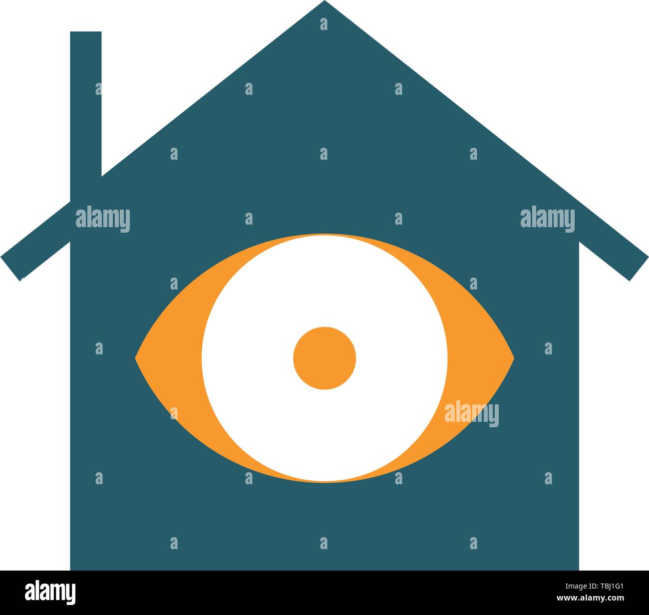 Casa con occhio icona segno - vettore Illustrazione Vettoriale