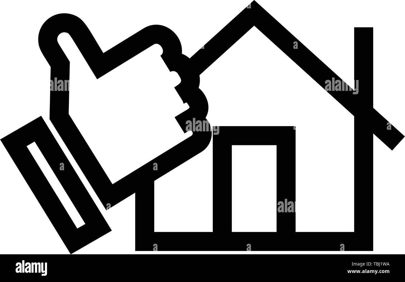 Casa con come segno - Immobiliare icona accordo Illustrazione Vettoriale