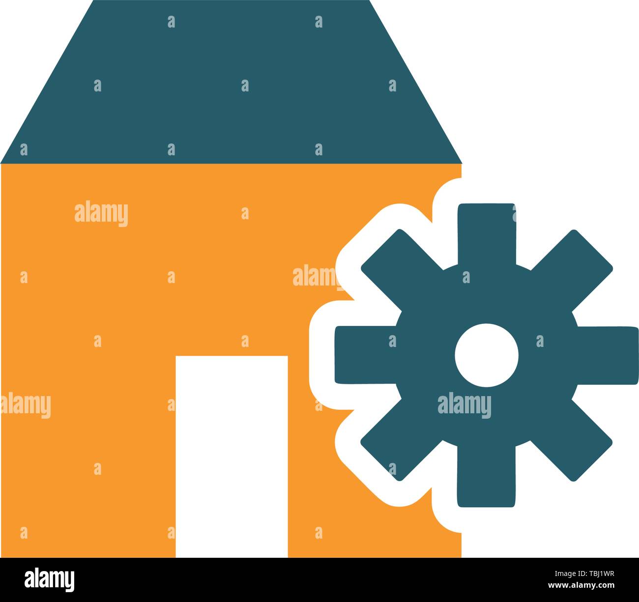 Casa icona riparazione - Immobiliare impostazione segno - vettore Illustrazione Vettoriale
