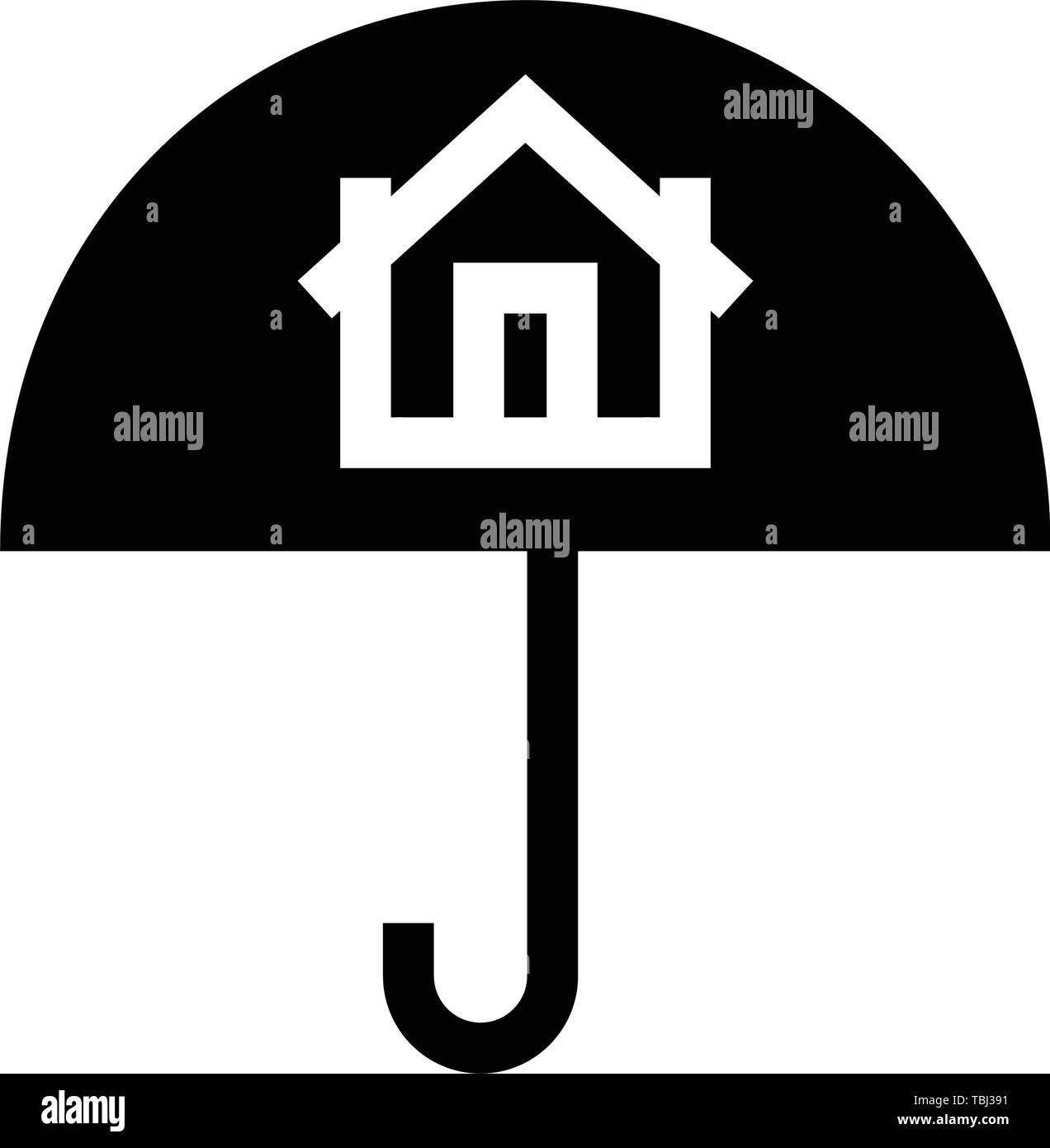 Protezione casa segno - Immobiliare icona di sicurezza Illustrazione Vettoriale