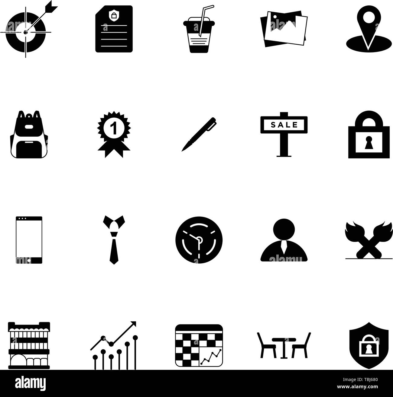 Business icon set - Ufficio segno vettore set Illustrazione Vettoriale
