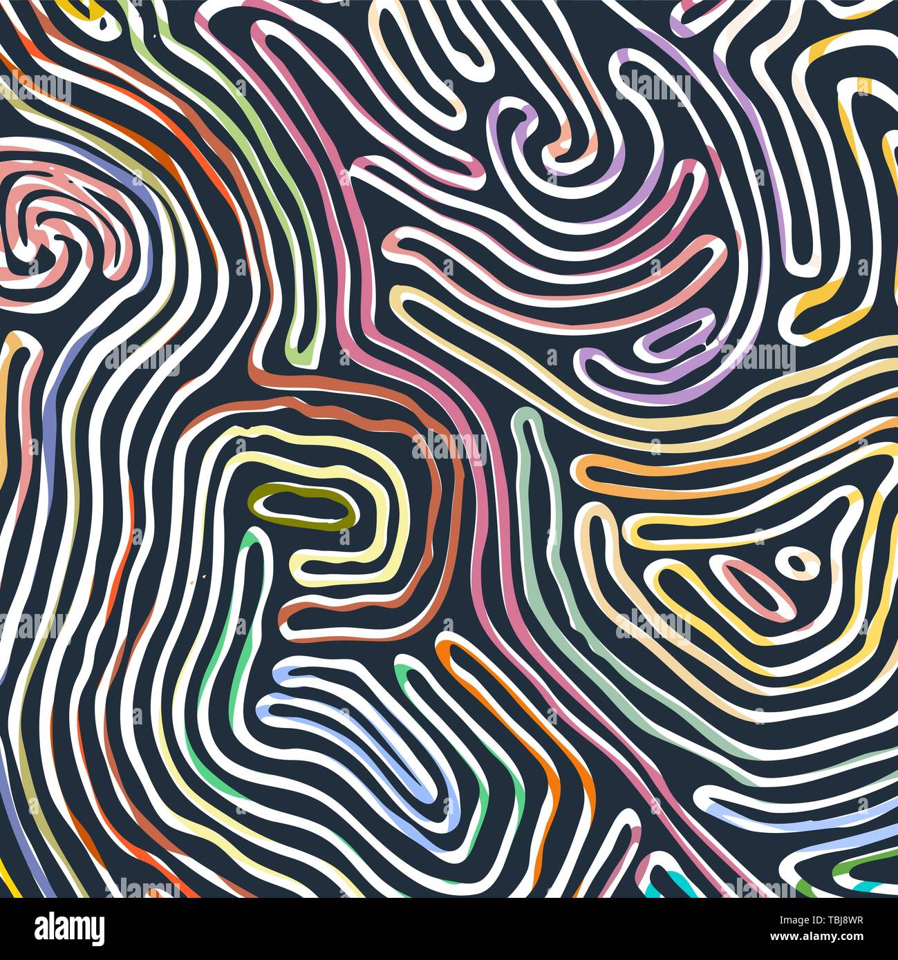 Vector pattern di colori, linee curve, in bianco e nero di sfondo grunge Illustrazione Vettoriale