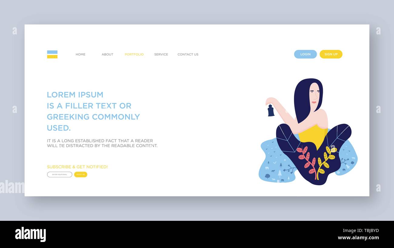 Sito web aziendale modello di progettazione. Illustrazione Vettoriale concetto di progettazione di pagine web per il sito web e il sito web mobile di sviluppo. Facile da modificare e customiz Illustrazione Vettoriale