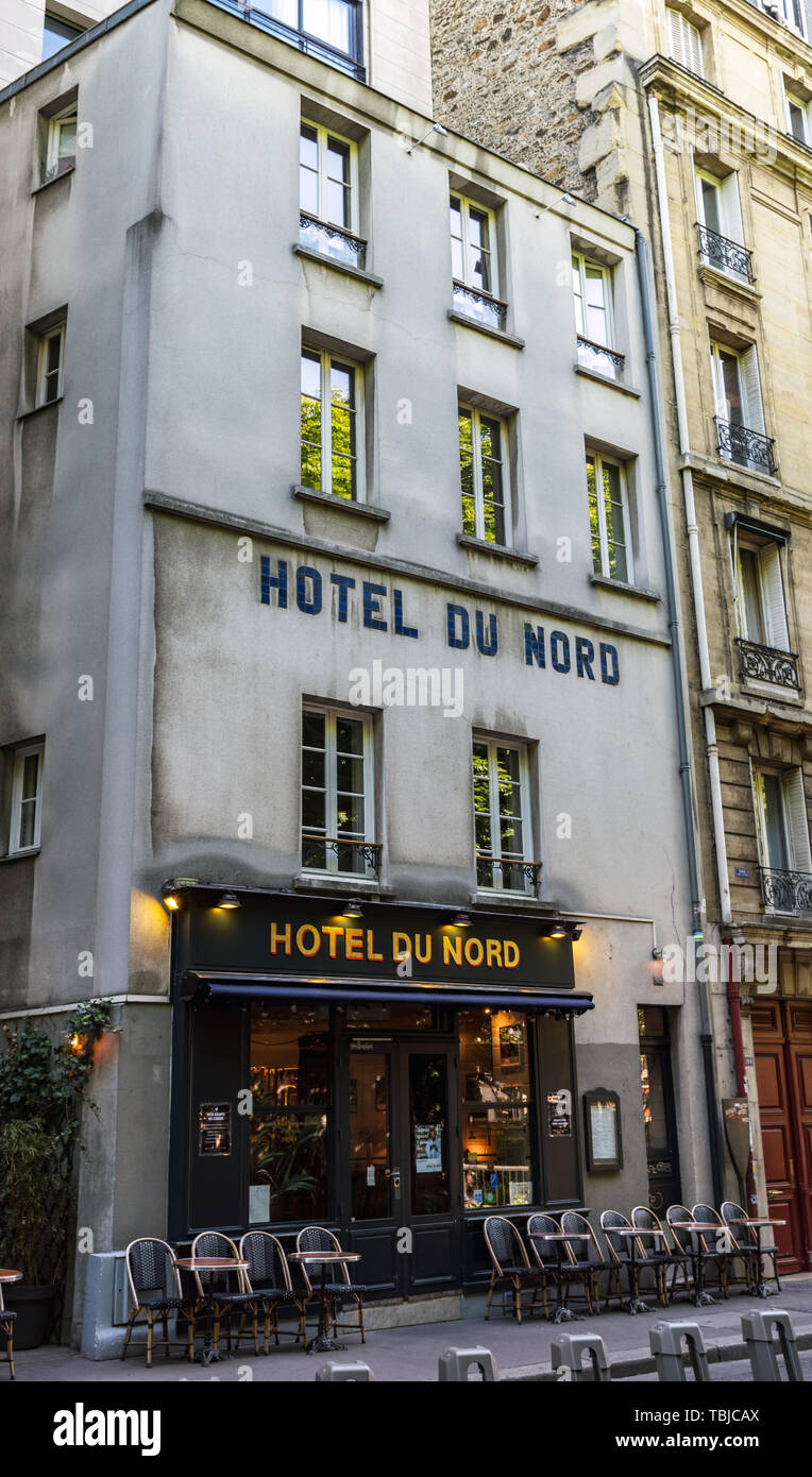 L'Hotel du Nord a Parigi, Francia Foto Stock