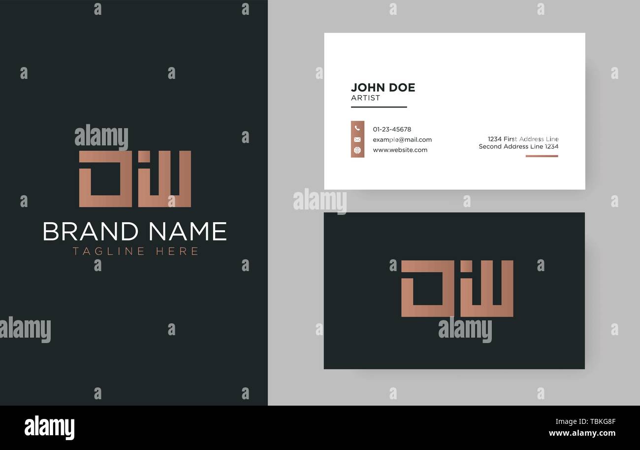 Lettera Premium DW logo con un elegante corporate identity template Illustrazione Vettoriale