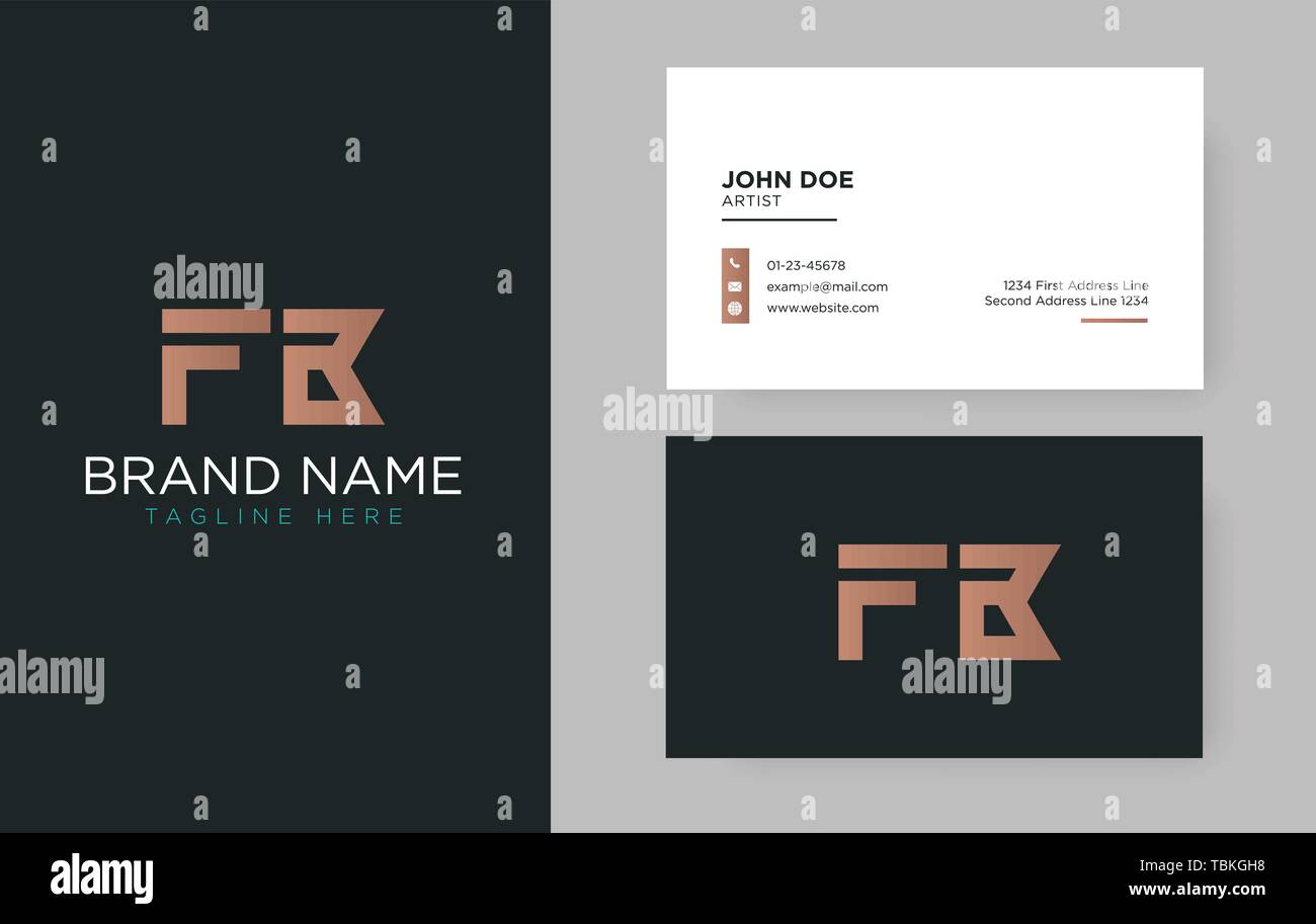 Lettera Premium FB logo con un elegante corporate identity template Illustrazione Vettoriale