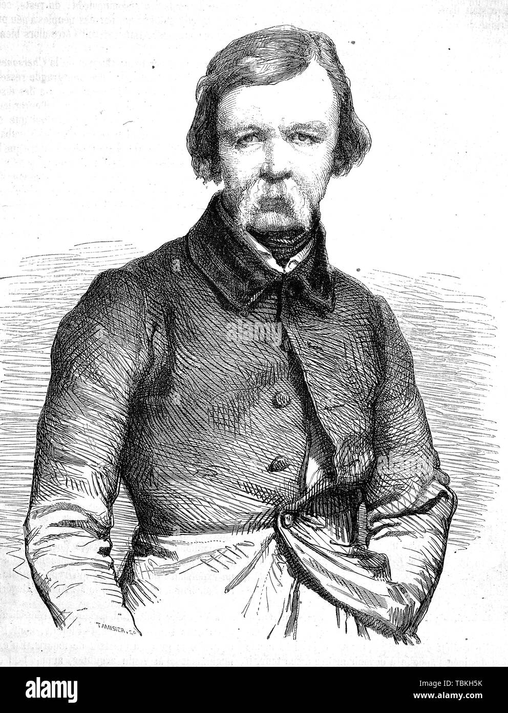 Pierre-Jean David, 1788-1856, uno scultore francese, e medallist freemaso attivo. Egli ha adottato il nome David d'Angers, 1880, storico xilografia, Francia Foto Stock