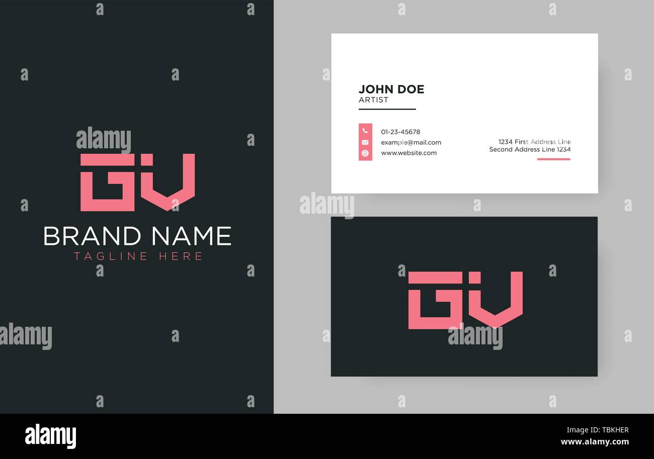 Lettera Premium GV logo con un elegante corporate identity template Illustrazione Vettoriale