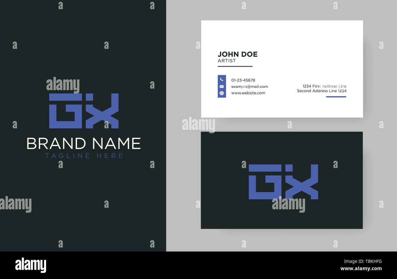 Lettera Premium GX logo con un elegante corporate identity template Illustrazione Vettoriale