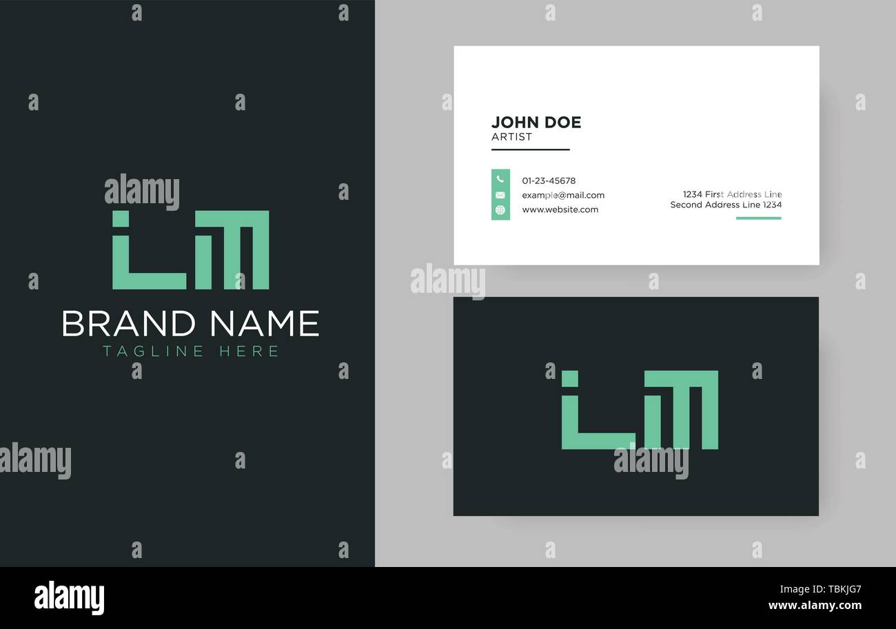 Lettera Premium LM logo con un elegante corporate identity template Illustrazione Vettoriale