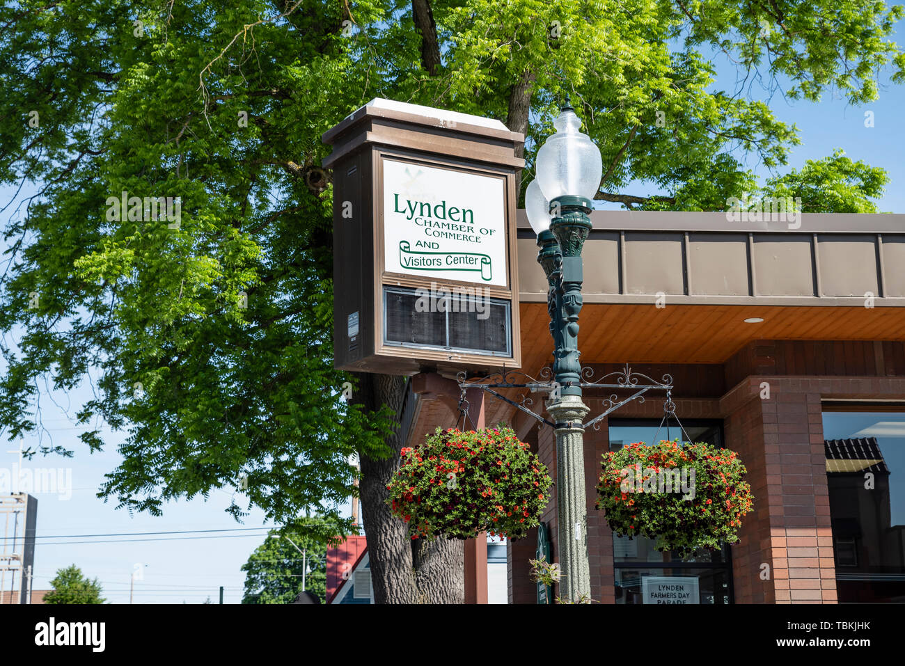 Lynden Camera di Commercio e Visitatore Centor. Lynden, Washington Foto Stock