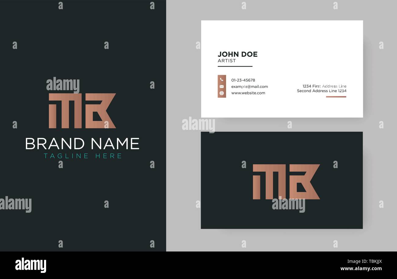 Lettera Premium MB logo con un elegante corporate identity template Illustrazione Vettoriale
