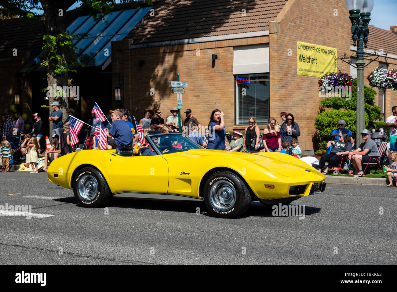 Gli agricoltori Lynden parata del giorno. Lynden, Washington Foto Stock