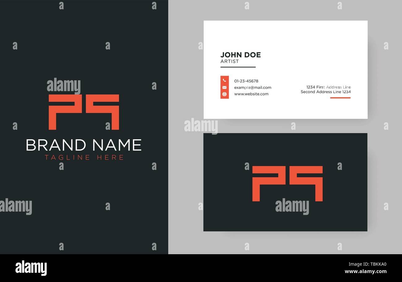 Lettera Premium PQ logo con un elegante corporate identity template Illustrazione Vettoriale