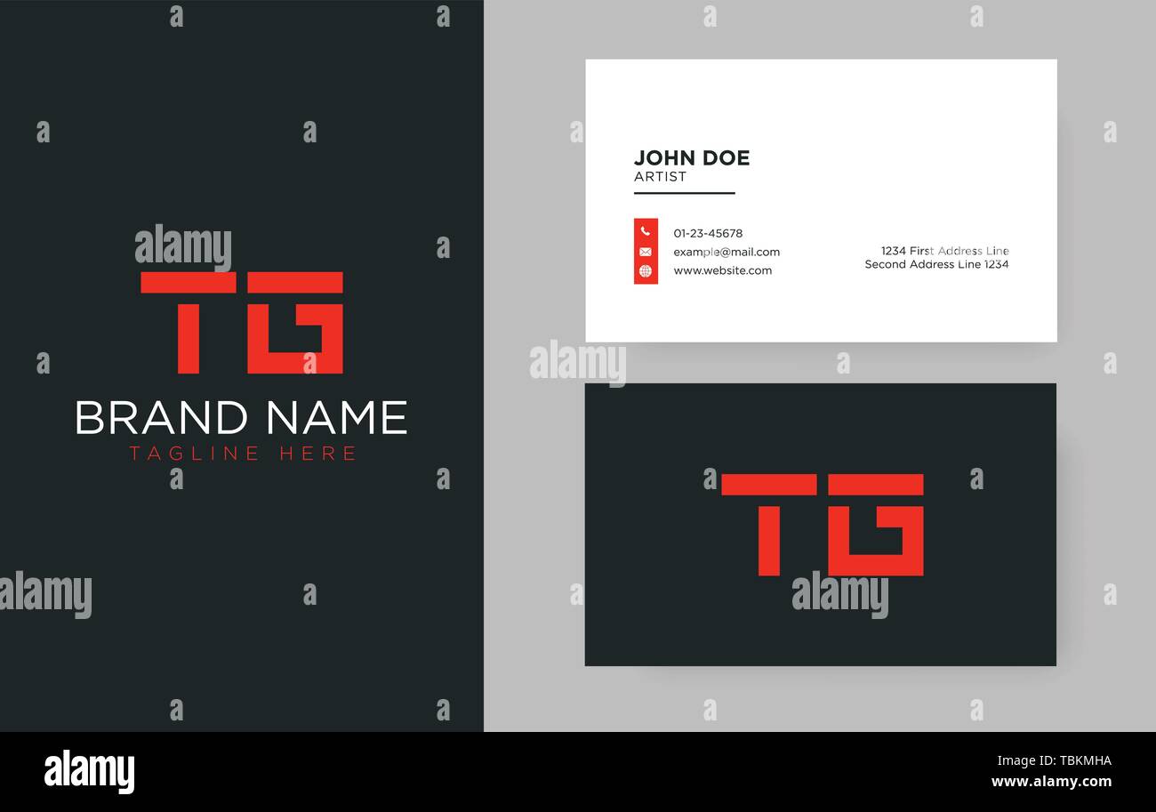 Lettera Premium TG logo con un elegante corporate identity template Illustrazione Vettoriale