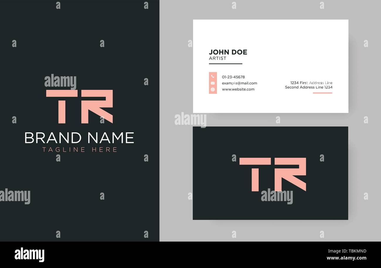 Lettera Premium TR logo con un elegante corporate identity template Illustrazione Vettoriale