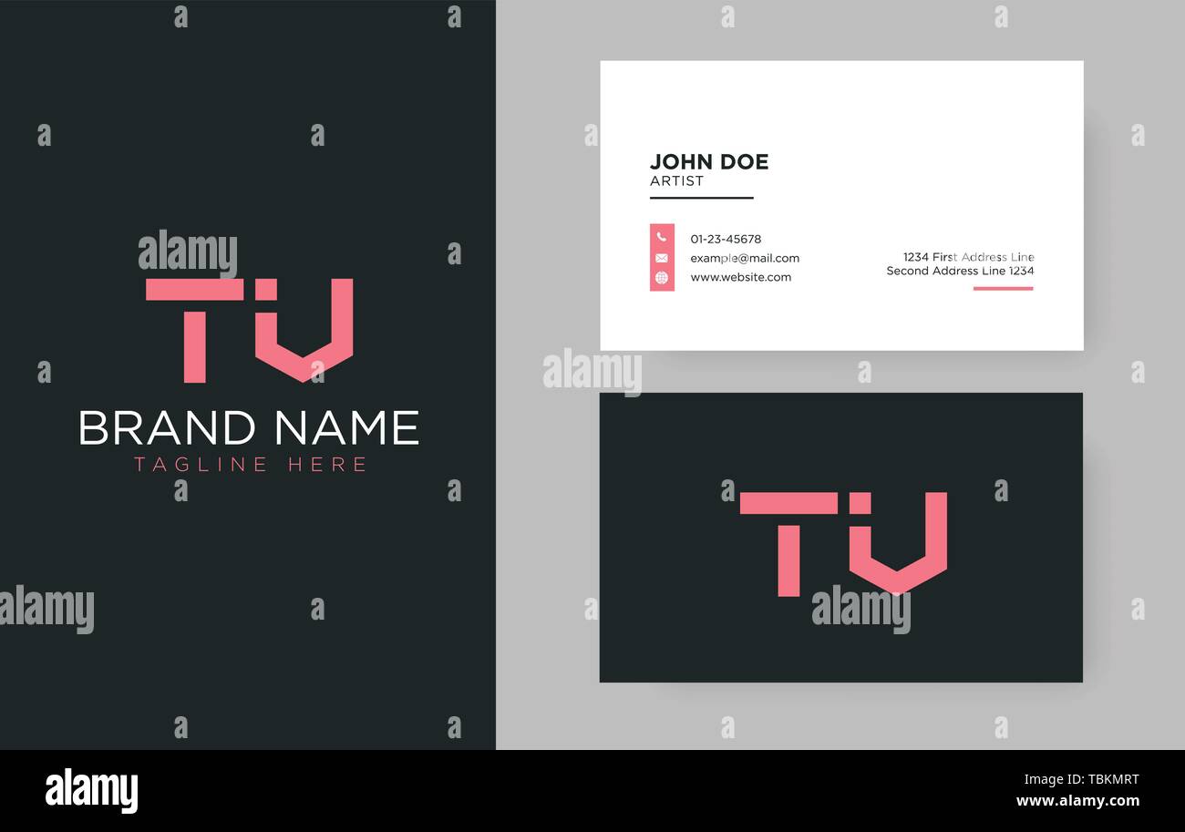 Lettera Premium TV logo con un elegante corporate identity template Illustrazione Vettoriale