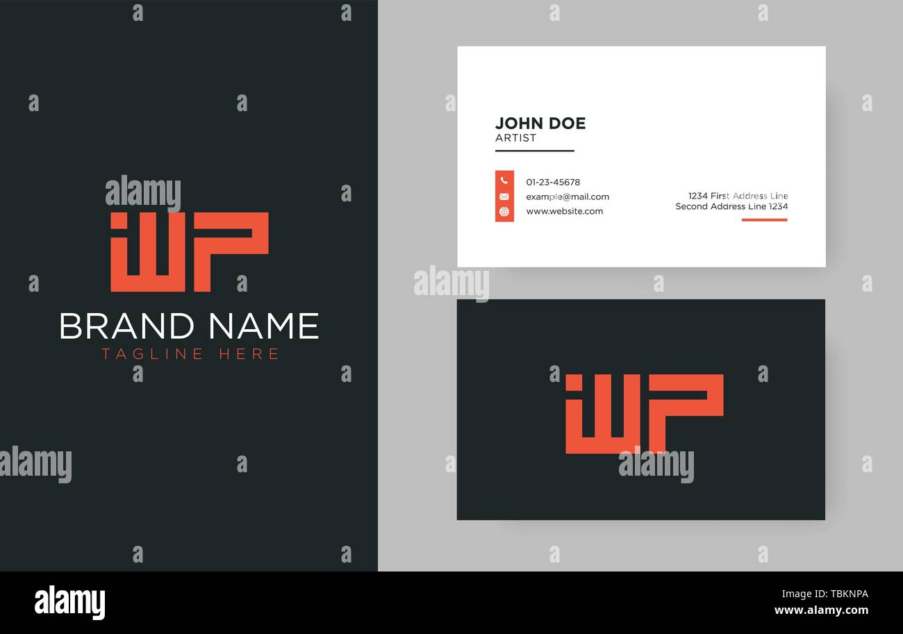 Lettera Premium WP logo con un elegante corporate identity template Illustrazione Vettoriale