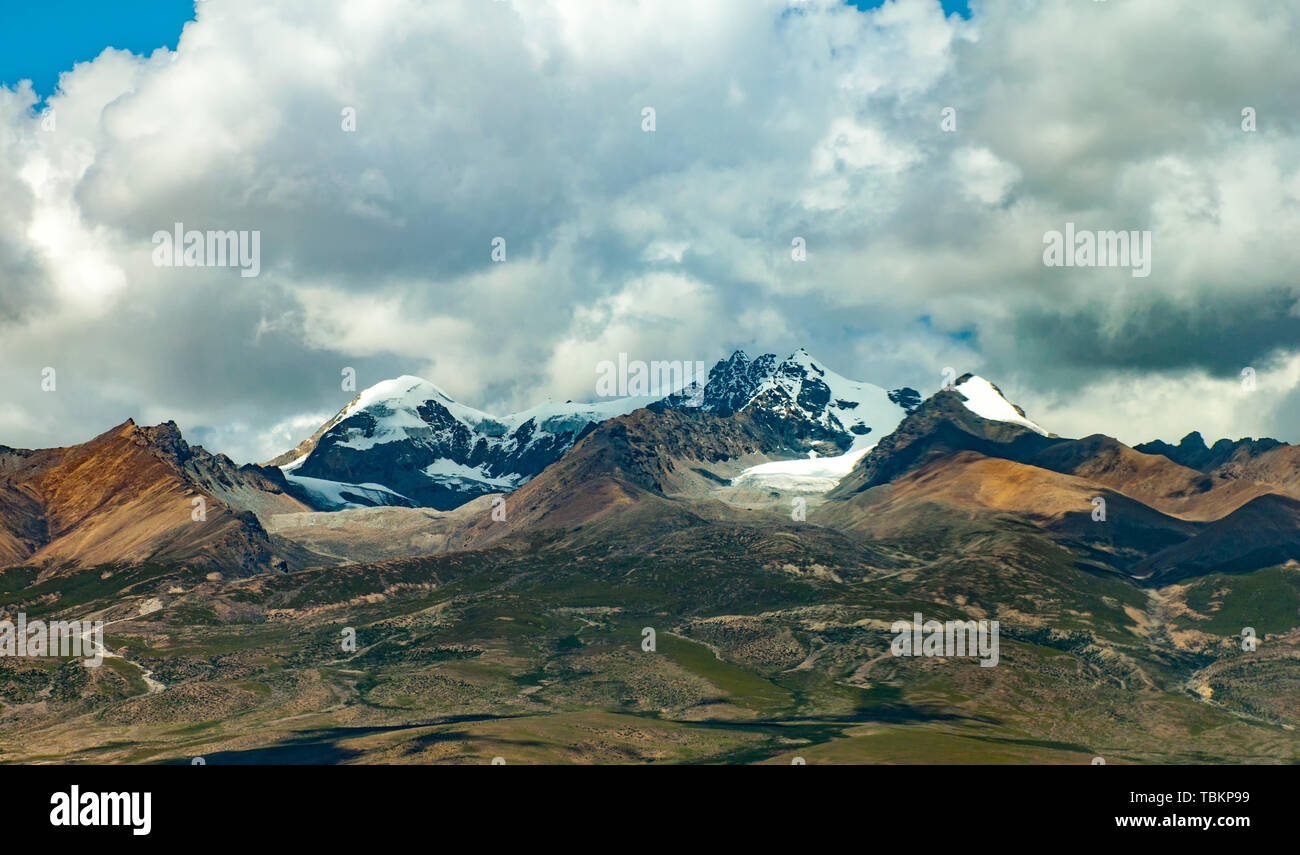 Linea Qinghai-Tibet Montagne Tanggula Foto Stock