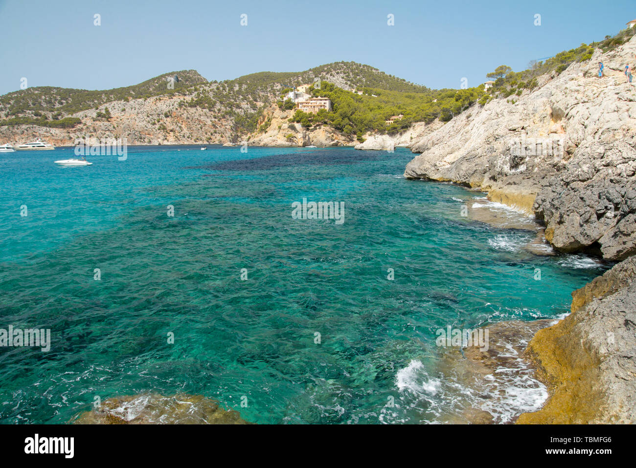 insenatura delle baleari con mare turchese Foto Stock