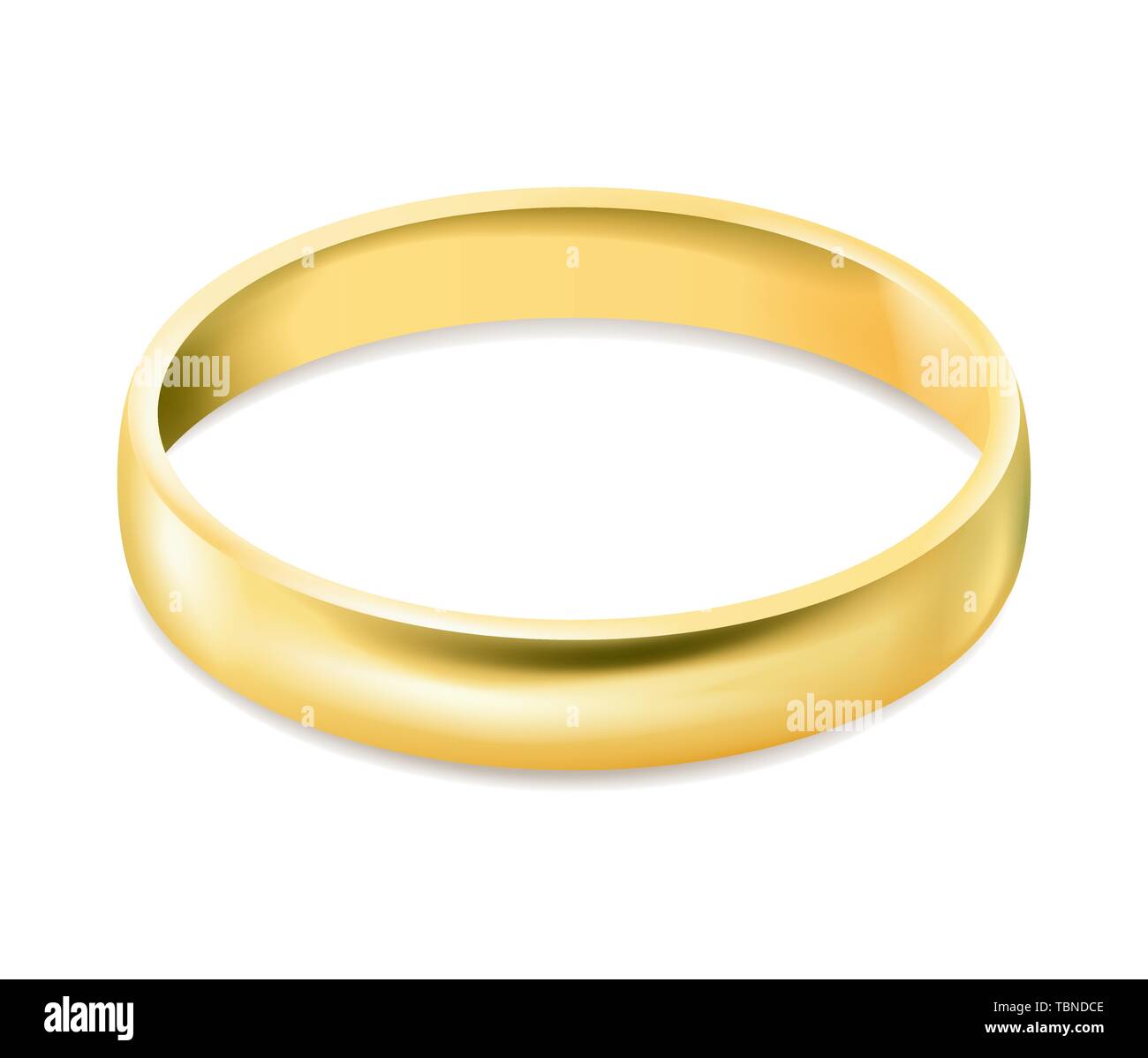 Oro anello di fidanzamento isolati su sfondo bianco Illustrazione Vettoriale