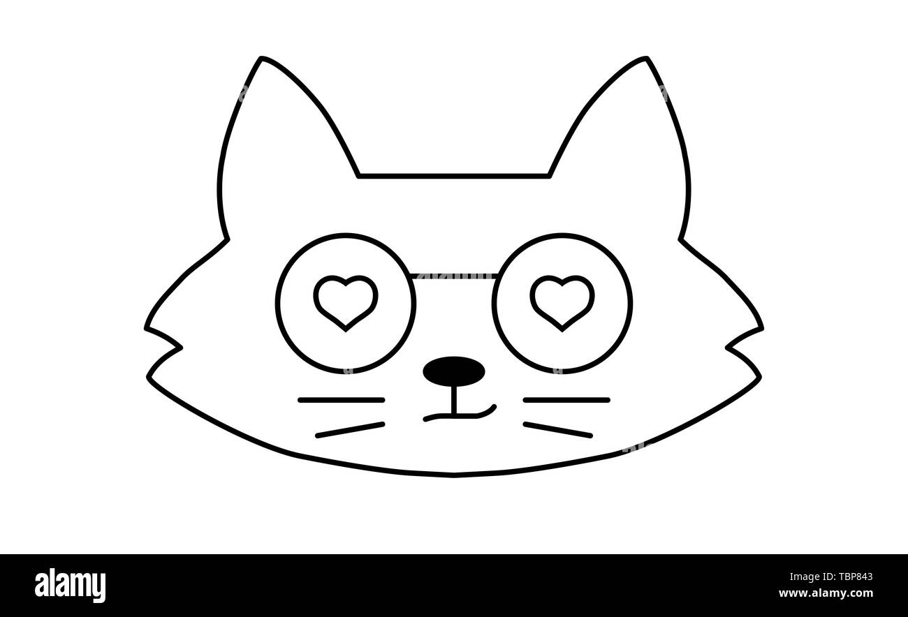 Cartoon carino gattino set di icone Foto Stock