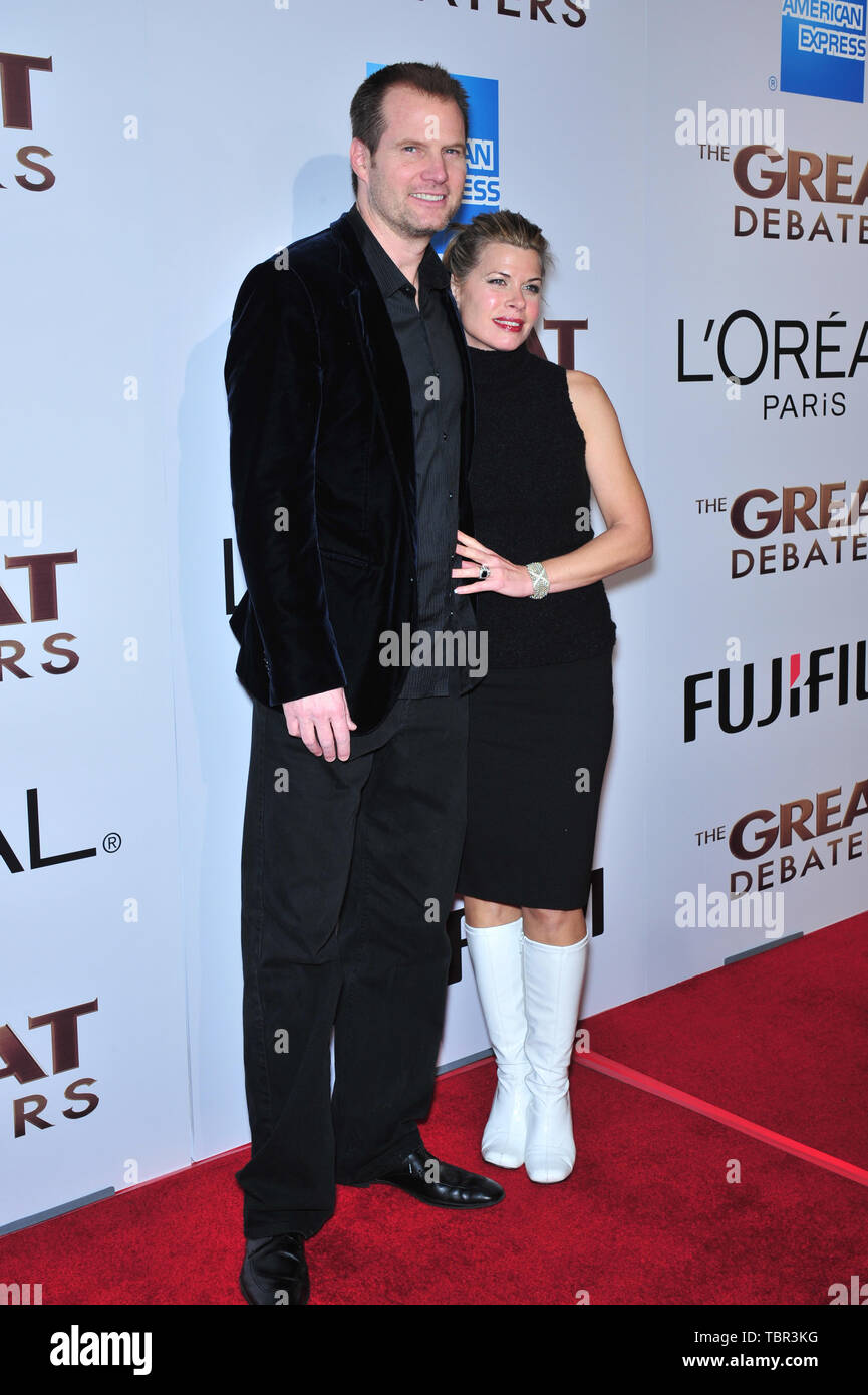 LOS ANGELES, CA. Dicembre 11, 2007: Jack Coleman & moglie Beth Toussaint presso il Los Angeles premiere di 'La Grande Debaters' alla Cupola di Glossari Affini, Hollywood. © 2007 Paul Smith / Featureflash Foto Stock