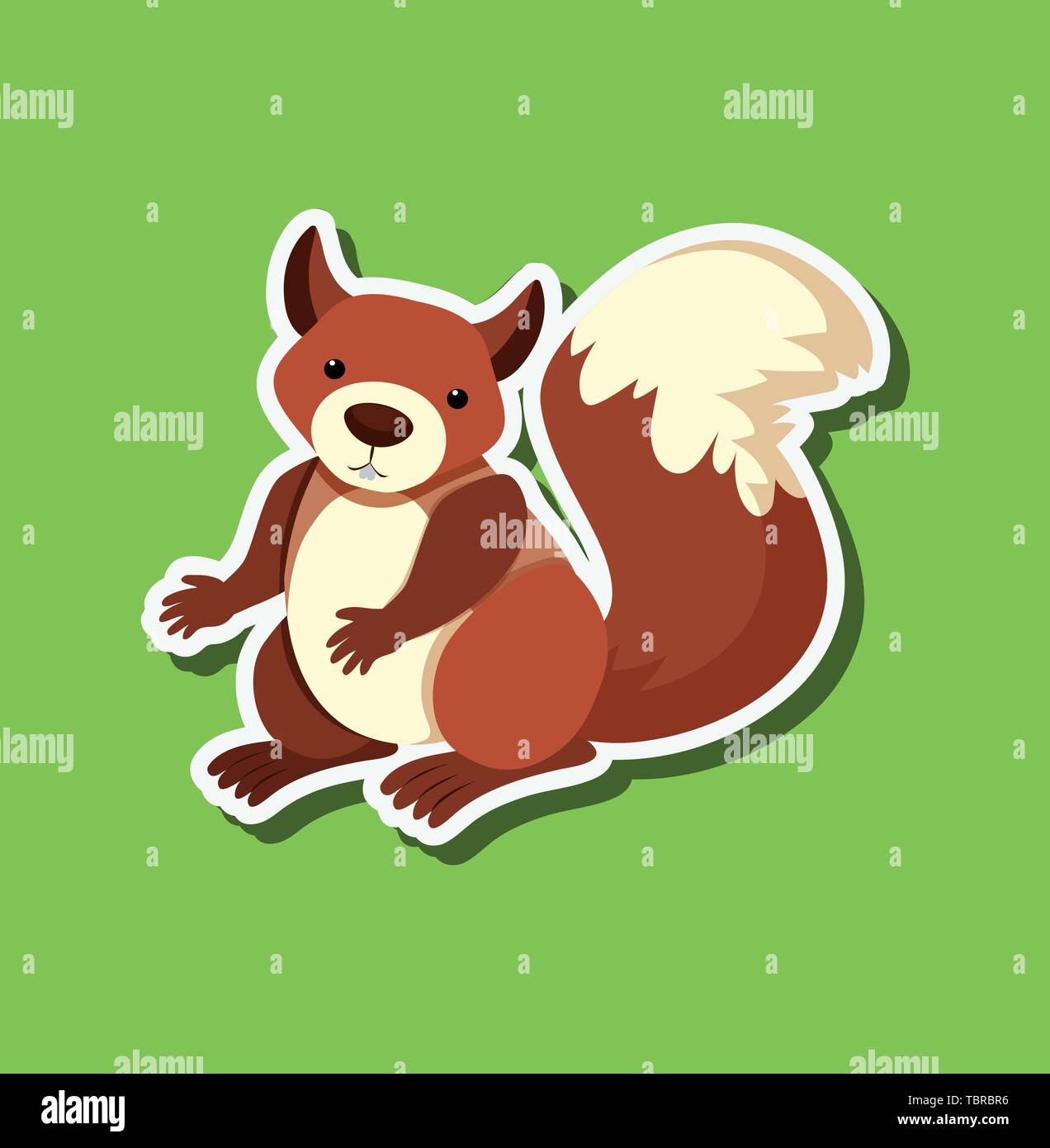 Un adesivo di scoiattolo illustrazione di carattere Illustrazione Vettoriale