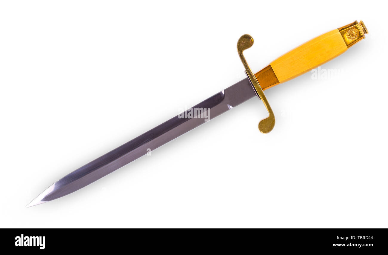 Dirk del russo addetto navale isolati su sfondo bianco Foto Stock