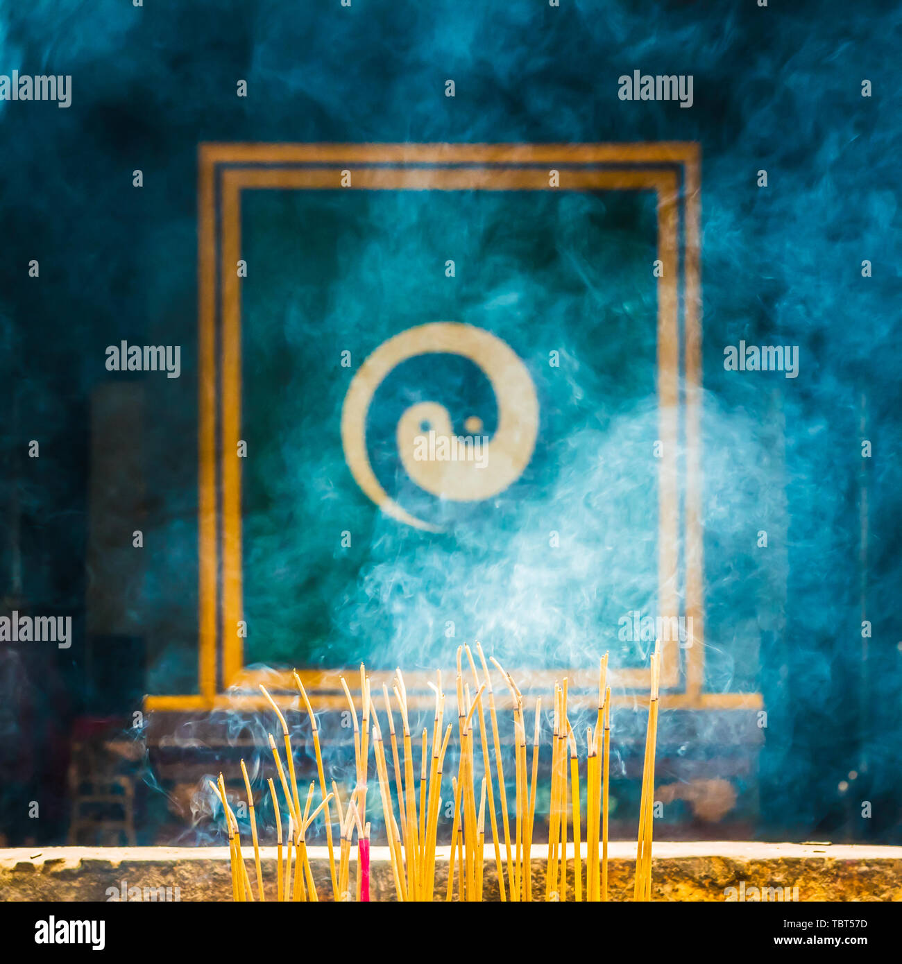 Otto Diagrammi di Yin e Yang Foto Stock