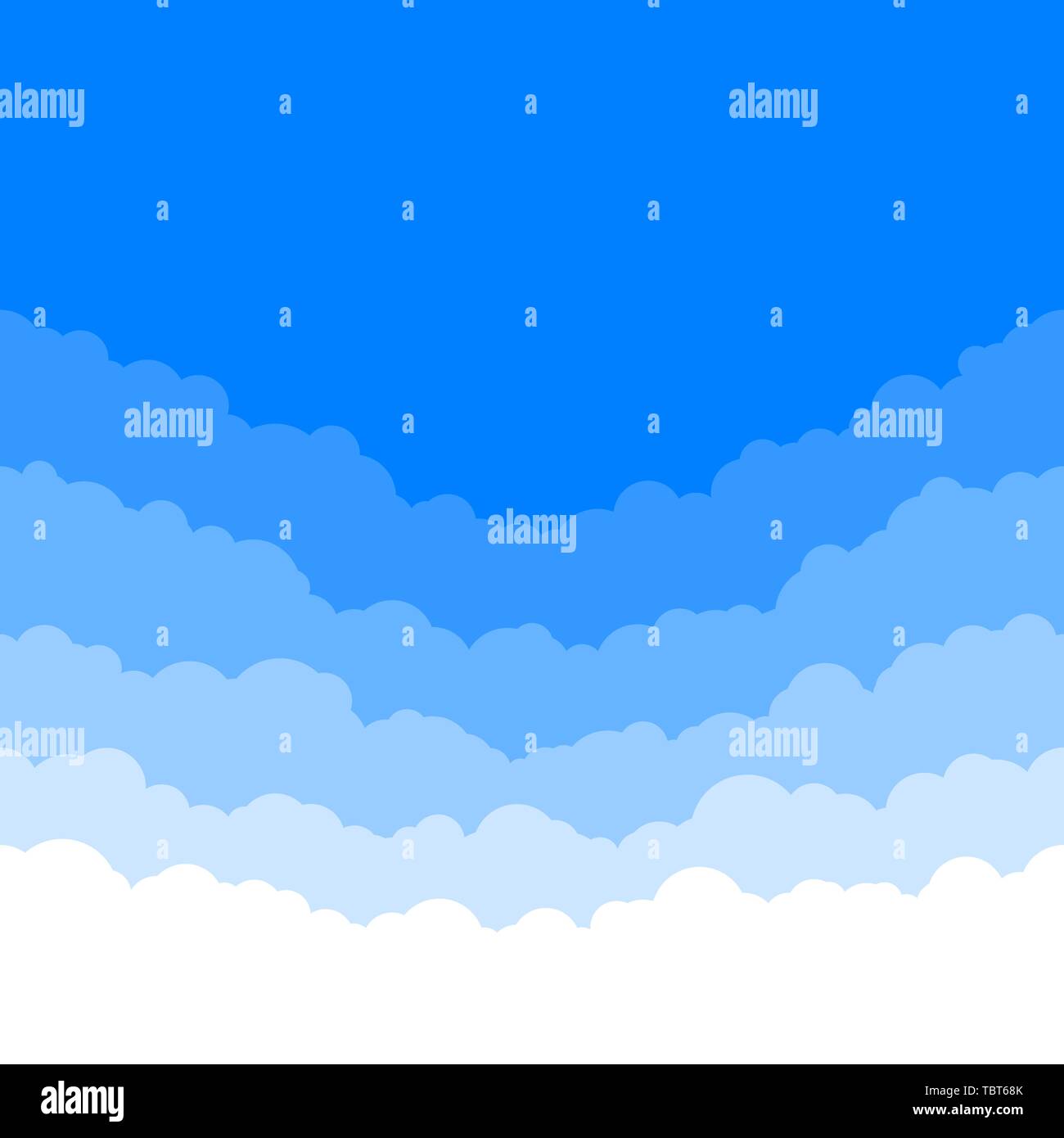 Orizzontale nuvole senza giunture. Skyline ripetere la texture. Sullo sfondo del cielo. Nuvole di carta strati. Illustrazione Vettoriale Illustrazione Vettoriale