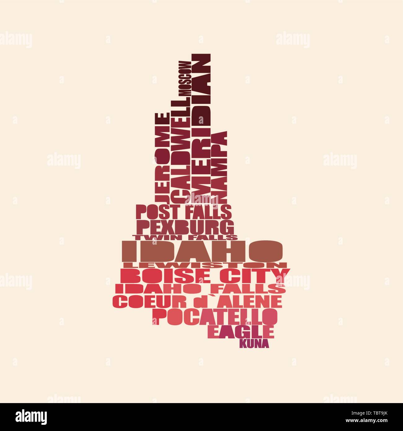 Word cloud mappa di Idaho membro Illustrazione Vettoriale