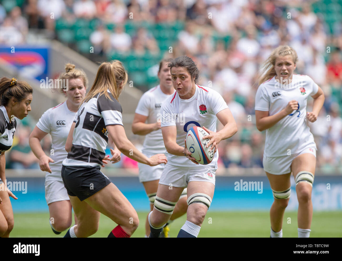 Twickenham, Surrey, UK, 2 giugno 2019, Quilter Cup, Inghilterra Donne vs Barbari Donne, giocate allo stadio RFU, Inghilterra, © Peter SPURRIER Foto Stock