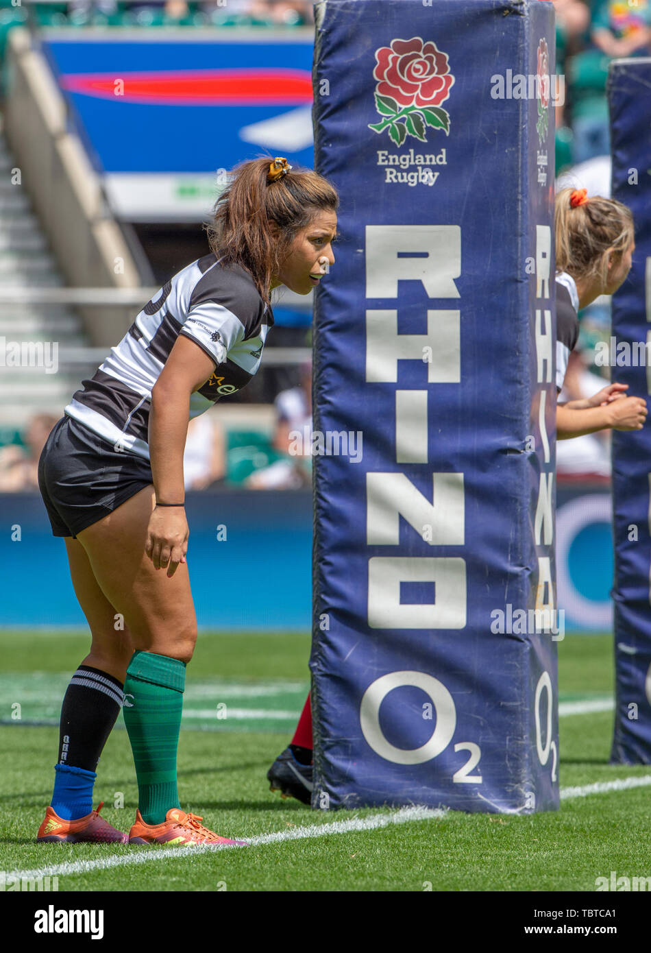 Twickenham, Surrey, UK, 2 giugno 2019, Quilter Cup, Inghilterra Donne vs Barbari Donne, giocate allo stadio RFU, Inghilterra, © Peter SPURRIER Foto Stock