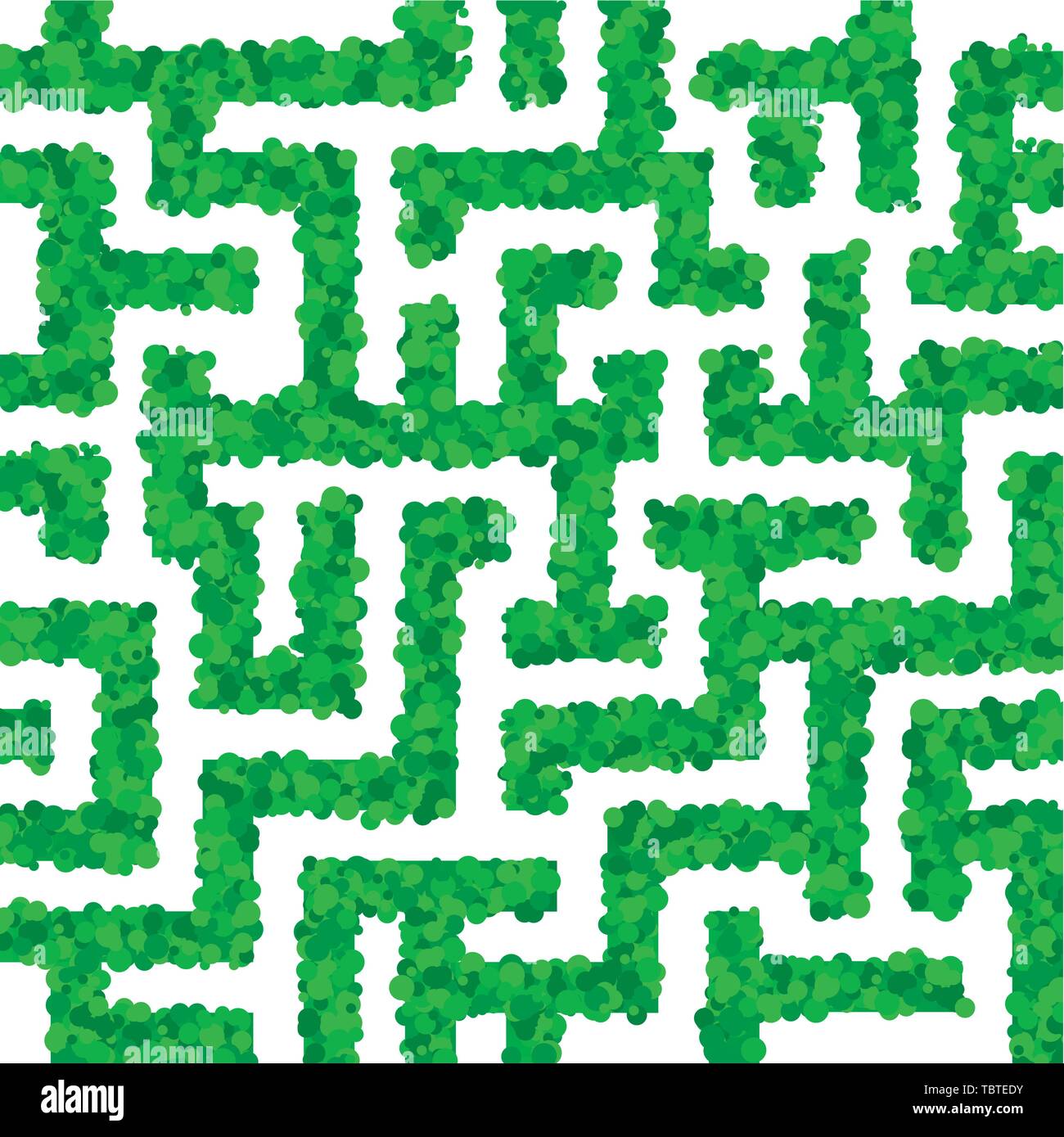 Illustrazione Vettoriale. Seamless labirinto vegetale nel verde. Sfondo modificabile. Illustrazione Vettoriale