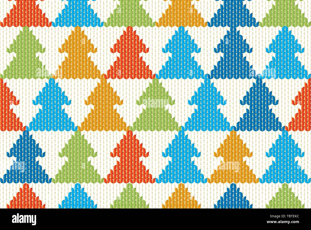 Illustrazione Vettoriale. Seamless tessili sfondo di Natale con schema ad albero. Illustrazione Vettoriale