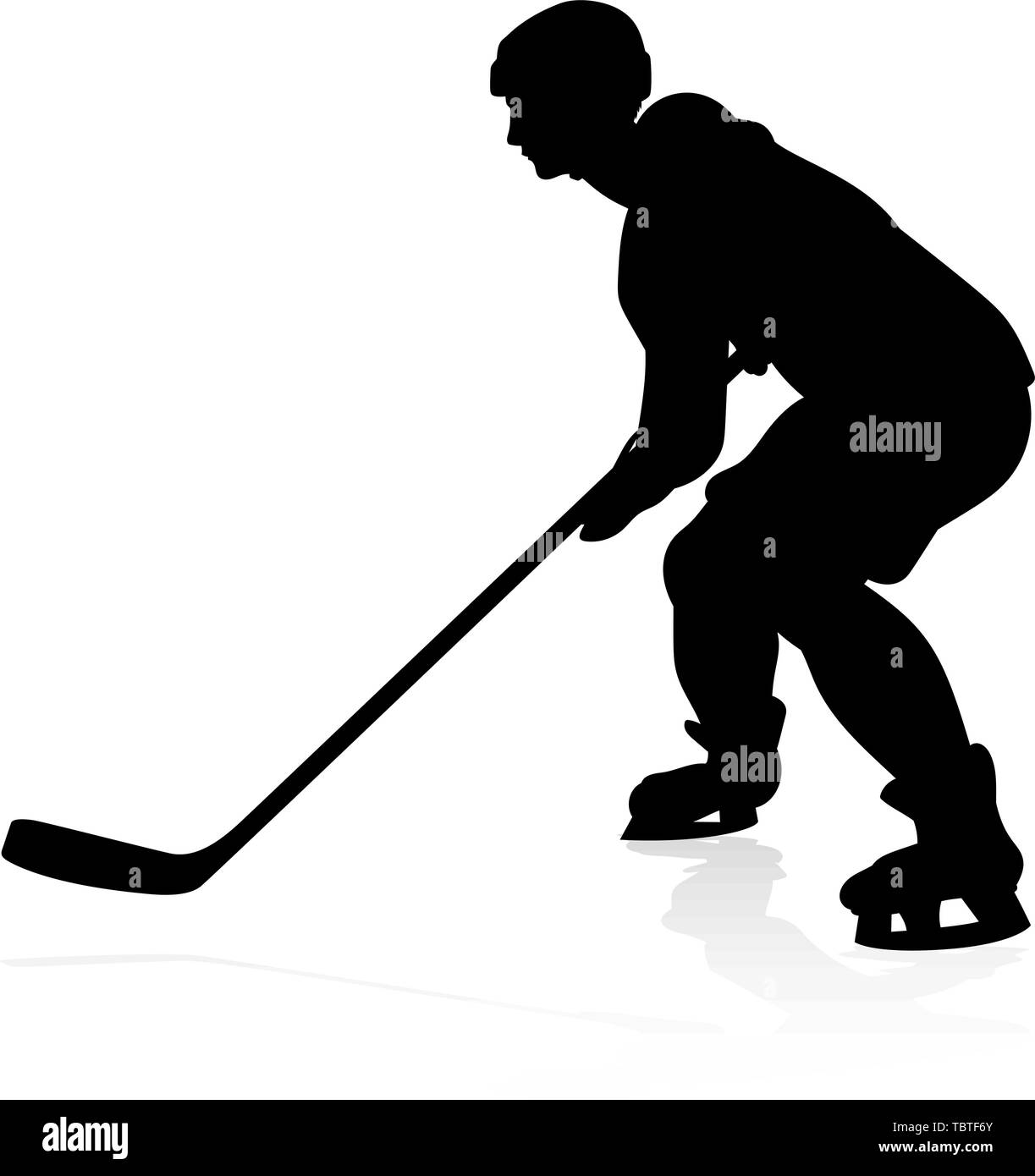 Hockey Sports player sagome Illustrazione Vettoriale